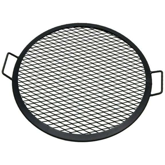 Sunnydaze 22" x 22" Steel Black Round X-Mark Fire Pit Cooking Grill with Handles