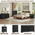 thumbnail image 5 of Joaxswe Classic 4-Piece Adult Farmhouse Engineered Wood Bedroom Furniture Set Black, 5 of 9