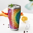 thumbnail image 3 of 30oz Colorful Rainbow Tie Dye Spiral Pattern Tumblers Stainless Steel Tumbler with Lid and Straw,Vacuum Insulated Double Wall Travel Tumbler Cups Mug with Cleaning Brush for Coffee,Tea, 3 of 7