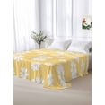 thumbnail image 5 of White Yellow Daisy Queen Size Flat Sheet, Wrinkleproof & Fadeproof Cooling Flat Bed Sheet Only, Spring Summer Floral Botanical Breathable Soft Bedding Top Sheets 90 x 102 Inches, 5 of 8