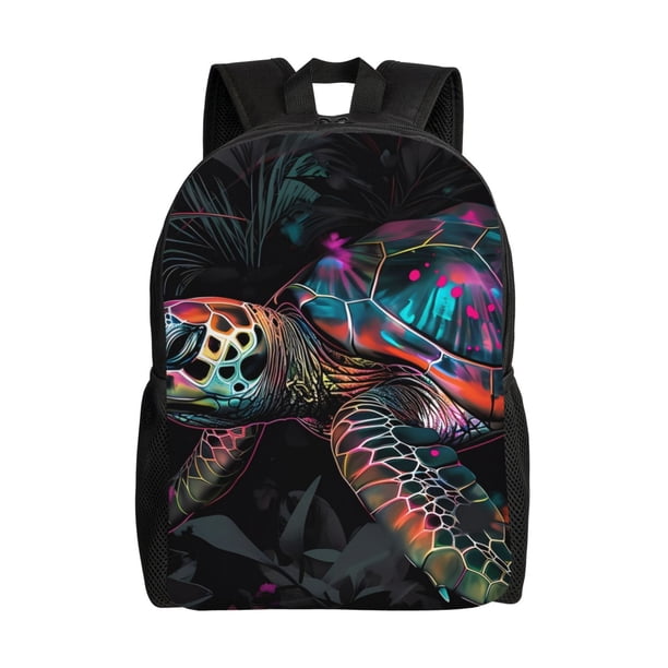 Easygdp Colorful Plant Turtle A Mochila Versátil y Elegante: Comodidad, Almacenaje y Durabilidad para la Universidad, Trabajo, Viajes y Uso Diario