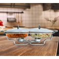 thumbnail image 2 of Galashield Chafing Dish Buffet Set Warming Tray with Lids Stainless Steel with 2 Oven Safe Glass Dishes Buffet Servers (1.5-Quart Each Tray), 2 of 8