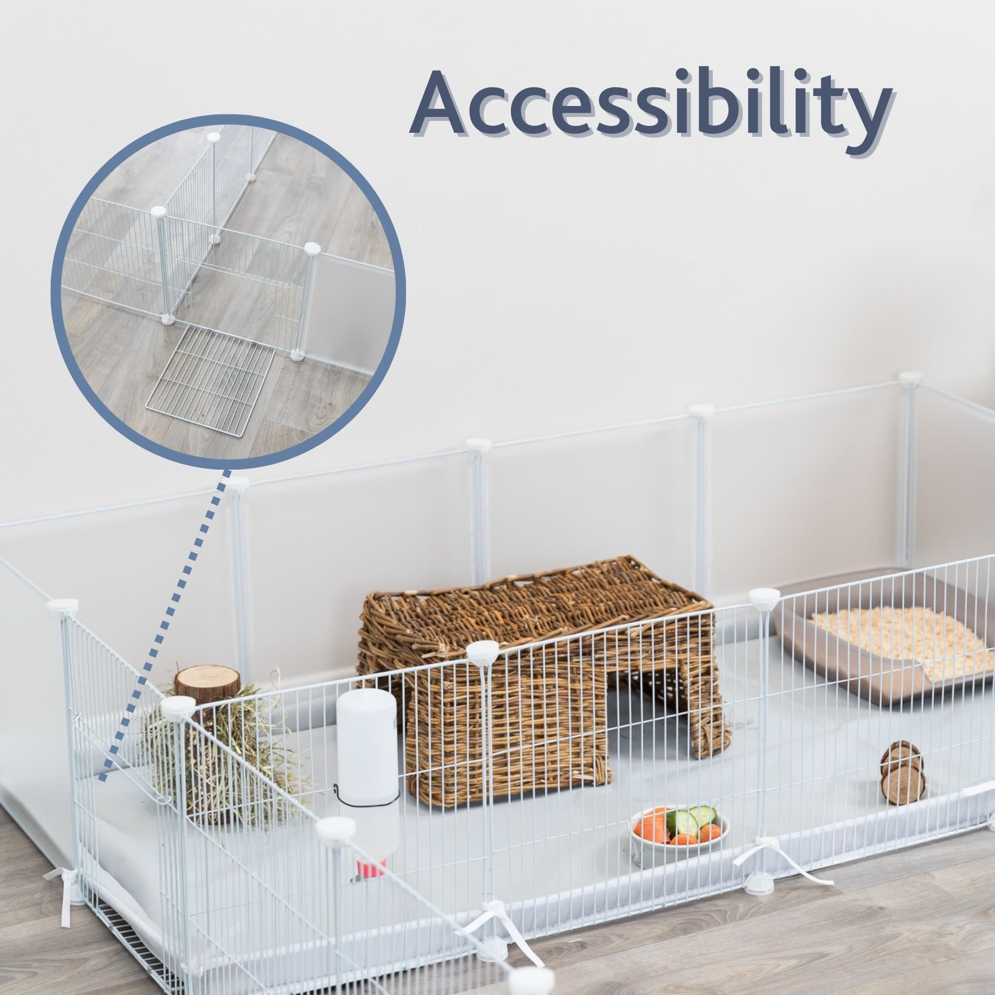 TRIXIE Indoor Enclosure for Small Pets, Indoor Pen with Water-Resistent Base