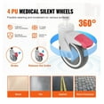 thumbnail image 5 of Shower Wheelchair Commode, 350 LBS Capacity, Adjustable Height, Flip-Up Arms & Footrests, Lockable Wheels, Removable Bucket, for Elderly, Seniors, Disabled, 5 of 7
