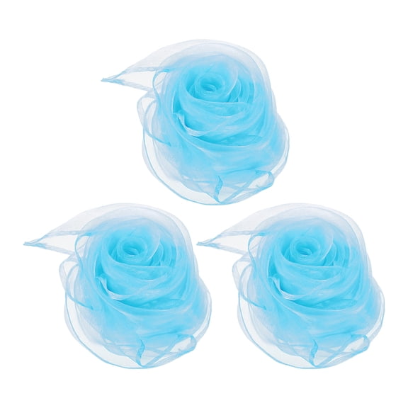 Uxcell 12 Pcs Dance Scarves 28" x 28" Juggling Scarves for Play Magic Music, Light Blue