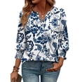 thumbnail image 2 of Blusas WIHOLL para mujer, manga 3/4, cuello en V, casual para primavera y verano, 2 of 5