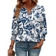 thumbnail image 2 of Blusas WIHOLL para mujer, manga 3/4, cuello en V, casual para primavera y verano, 2 of 5