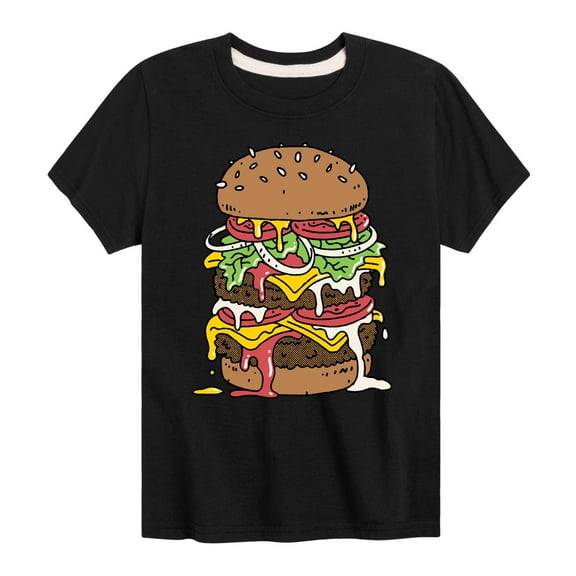 Instant Message - Sloppy Burger Lover - Toddler & Youth Short Sleeve Graphic T-Shirt