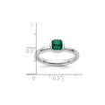 thumbnail image 2 of 1/2 Carat (Ctw) Cushion-Cut Lab-Created Emerald Ring in Sterling Silver for Women, 2 of 5