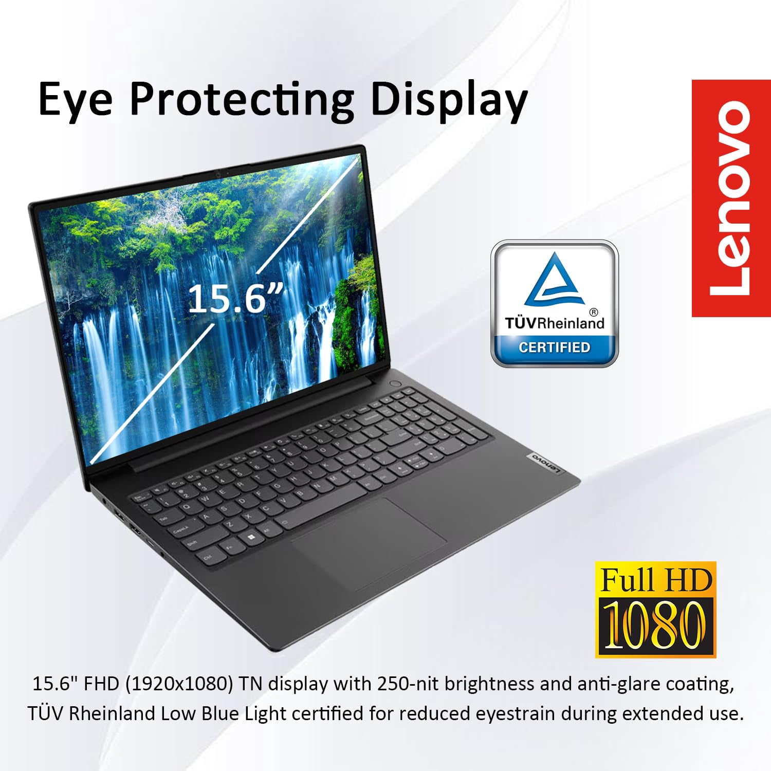 Lenovo V15 Business Laptop with Microsoft Office, Intel 6-core Processor(Up to 4.4 GHz), 15.6" FHD Display, 20GB RAM, 1TB SSD, Ethernet Port RJ-45, Wi-Fi 6, Windows 11 Pro, Copilot AI-Ready, WOWPC USB