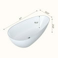 thumbnail image 2 of 67"Solid Surface Freestanding Bathtub, Contemporary Oval Shape Soaking Tub, Egg Shell Stone Resin Stand Alone Bathtub With Pop-Up Drain and Overflow, Cupc Certified,Matte White, 2 of 8