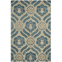 SAFAVIEH Wyndham Evan Damask Area Rug, Blue/Grey, 4' x 6'