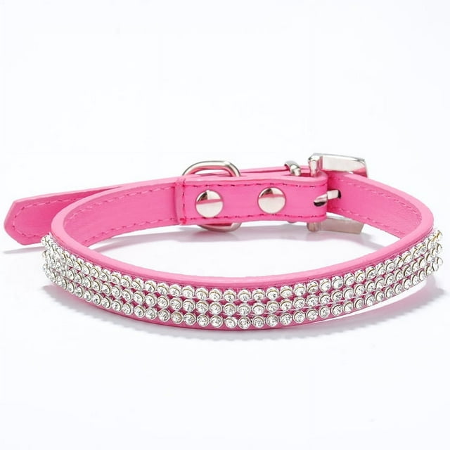 Collar para mascotas con brillantes diamantes de imitación, collar plano de malla con diamantes, cadena de PU para perros, suministros para mascotas con forma de baya