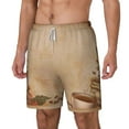 thumbnail image 2 of Xecao Engraved Coffee On Kraft Paper for Men's Swimming Trunks Swim Trunks Quick Dry Swim Shorts with Mesh Lining Funny Swimwear Bathing Suits, 2 of 9