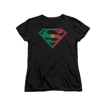 Superman DC Comics Superhero Portugal Flag S Shield Logo Women's T-Shirt
