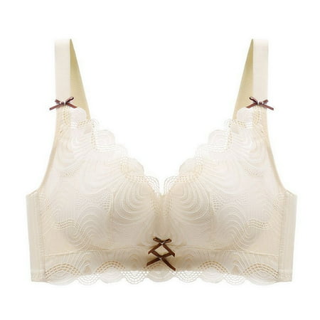 Ramiter Lingerie for Women Sexy Naughty Women s Microfiber Lace Underwire Plunge Bra 38/85 Beige
