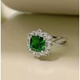 thumbnail image 5 of Art Deco Style 2Ct Asscher Cut Lab Created Green Emerald 14K White Gold Plated Engagement Ring, 5 of 5