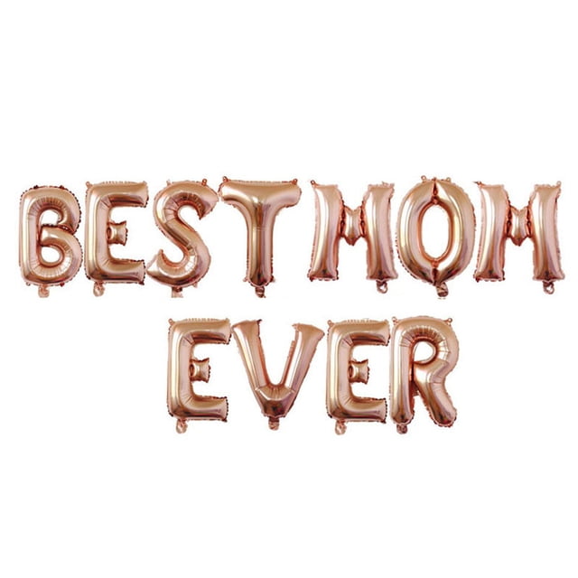 1 juego de globos de aluminio con letras creativas de 16 pulgadas para el Día de la Madre, decoración para fiestas (oro rosa, la mejor mamá del mundo)