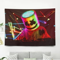 YOUJIANGYUN DJ Marshmello-Theme Anti-pilling Tapestry Gift Wall Hanging Backdrop for Room Bedroom Girls Fans Background Banner Party Birthday Supplies Decor