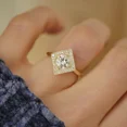 thumbnail image 2 of Wonderful Round Engagement Ring 1 CT Colorless Moissanite Diamond Halo Ring Birthday Gift For Her, 2 of 5