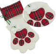 thumbnail image 3 of Pink Colgador de medias navideñas para gatos, bolsa de medias con pata de gato grande de arpillera personalizada, accesorios de regalo para mascotas para fiestas navideñas, 3 of 4