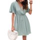 thumbnail image 1 of Sunloudy Vestido casual de manga corta para mujer, a la moda, estampado de puntos, cuello en V, cintura alta, vestido de gasa Sunloudy S M L XL, 1 of 8