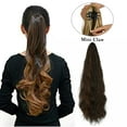 thumbnail image 1 of SAYFUT 18" Hair Extensions Long Big Wavy Claw Curly Ponytail Min Claw Clip in Hair Piece Pony Tail Synthetic Ponytail Hair Extension (Black, Medium Brown, Blonde), 1 of 7
