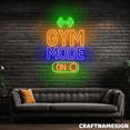 thumbnail image 2 of Craftnamesign Gym Mode On Neon Sign, Home Gym Wall Sign, Wall Decor For Fitness, 2 of 5