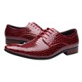 thumbnail image 2 of Tawop Mens Dress Shoes Faux Leather Casual Comfy Business Lace Up Pointy Toe Oxfords Red Size:9.5, 2 of 3