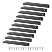 Uxcell 10-Pack Cabinets Drawers Edge Pulls, 4.72" Aluminum Drawer Edge Pulls Concealed Tab Handle [Matte Black]