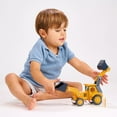 thumbnail image 5 of Mentari Toys - The Backhoe - Wooden Yellow Backhoe Loader with 2 Moving Arms and 2 Black Scoops - Imagination and Creativity Role Play - Age 3+, 5 of 6