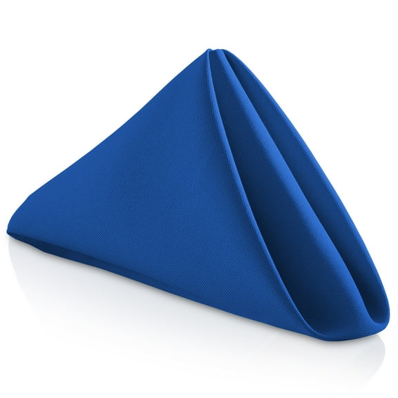 Lann's Linens Set of 144 Reusable Cloth Dinner Napkins, 17-inch Polyester Fabric Napkins for Holiday, Wedding and Event, Machine Washable, Royal Blue