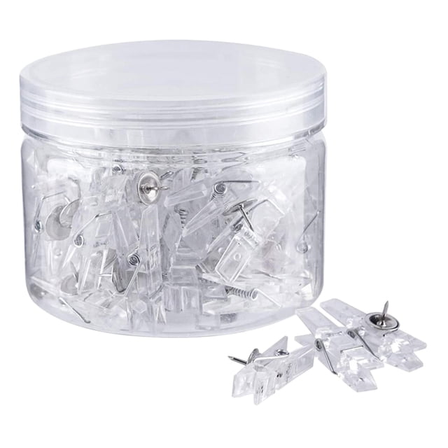 yuksok Clips Creative Clips with Thumbtacks Metal Pushpin Clips for Cork Boards Dispaly