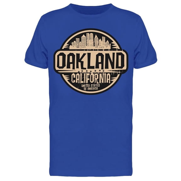 Stamp Of Oakland Ca Buildings T-Shirt Men -Image by Shutterstock, Male 3X-Large