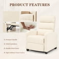 thumbnail image 5 of Contemporary Manual Recliner Chair, Push Back Theater Recliner Chair, Single Sofa with Footrest, Recliner Chair for Living Room, Bedroom, Home Theater, Beige, 5 of 9
