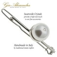 thumbnail image 4 of GA248 2.75 Inch Wedding Bridal Hair Barrette Slide-In Clip Silver and White Pearls, 4 of 5