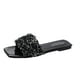 thumbnail image 2 of Sandalias de lentejuelas brillantes de moda para mujer, zapatillas de tacón plano de verano, zapatos informales Wmkox8yii  ytu956, 2 of 5