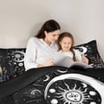 thumbnail image 5 of Homewish Moon Sun 3 Pieces Queen Comforter Set For Teens Boys Girls,Bohemian Starry Sky Ultra Soft Bedding Sets,Colorful Flowers Bedding Comforter Set,Luxury Bedroom Decor,Reversible, 5 of 8