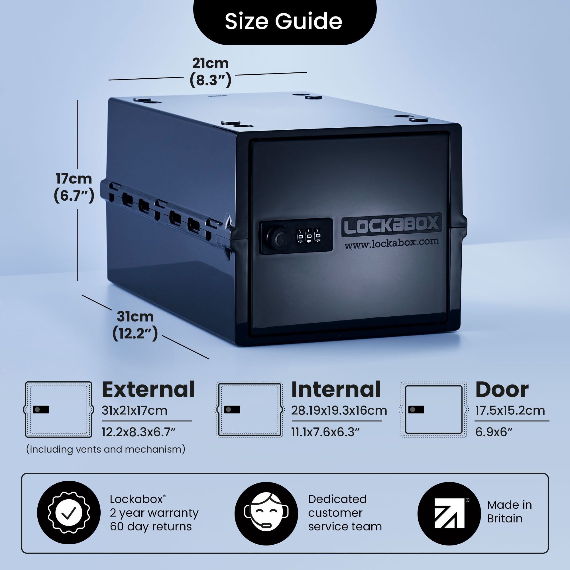 Lockabox One™ Jet | Premium Lockable Storage Box | 10 Litre Combination Lock Box For Food, Medicine & Home Safety | BPA-Safe