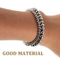 2 Pcs Steel Bead Bracelet Stretchable Bead Ball Bracelet Beaded Elastic