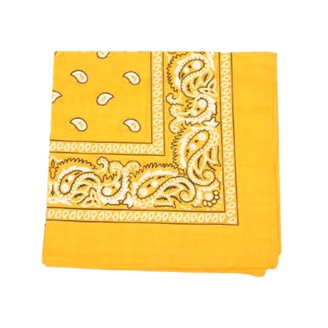 Lot de 48 Bandanas Imprimés Paisley en Polyester Daily Basic 22 x 22 (Jaune)