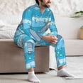 thumbnail image 7 of Naloa Dolphin Men’s Pajamas Set - Long Sleeve Button Down Sleep Shirt and Pajama Bottoms Sleepwear Set-X-Large, 7 of 7