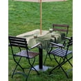 thumbnail image 4 of nqOlkjepod Retro Mist Forest Outdoor Tablecloth with Umbrella Hole & Zipper, Farmhouse Mountain Natural Landscape Square Table Cover 54x54 Inch, Dining Waterproof Table Cloth Protector for Patio, 4 of 7