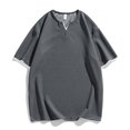 thumbnail image 1 of pstuiky camisetas para hombre, Camisa informal de manga corta con solapa y botones sólidos para hombre camisas casuales para hombre xxl, 1 of 6