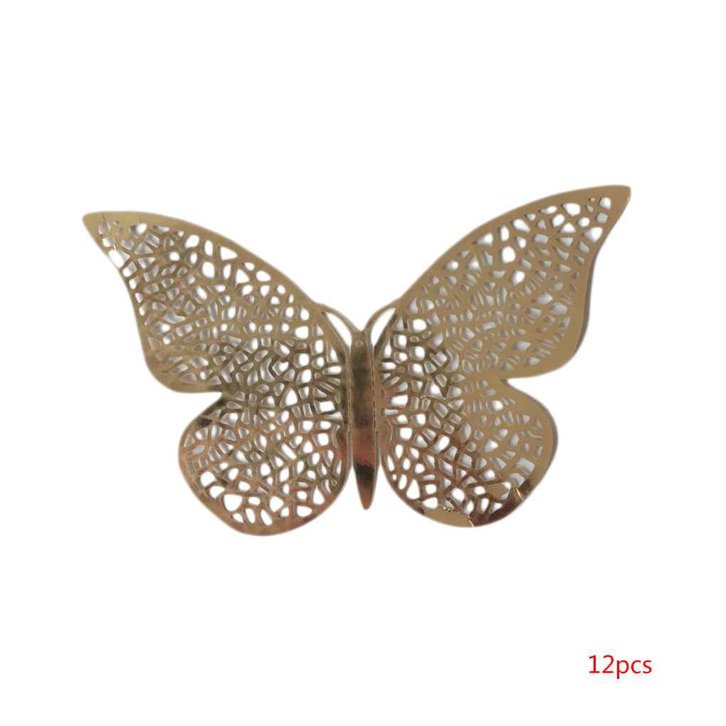 15X DIY 3D Butterfly Wall Stickers Art Decal Paper Butterflies Home Decor PVCA