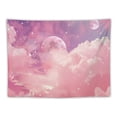 thumbnail image 5 of PRATYUS  Cloud Moon Phase Tapestry, Pink and White Cloud with Moon Phase and Stars Wall Tapestry for Bedroom, Pastel Beautiful Sky Wall Hanging Tapestry Wall Art for Living Room Dorm Decor Painting, 5 of 6