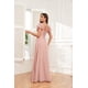 thumbnail image 4 of Vestido de dama de honor CDSSL de gasa azul real, línea A, talla grande, 4 of 7