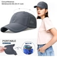 thumbnail image 7 of Baseball Cap Mens 2 Packs Unstructured Quick Dry Breathable Sports Baseball Caps Lightweight Foldable Sun Hat Summer UV Protection Strapback Baseball Caps Hat for Outdoor (Gray and Dark gray), 7 of 7