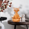 thumbnail image 3 of Césped paisaje meditando animal estatua frente patio trasero escultura adorable ornamento estante encimera decoración decoración naranja kenally HA009960-02, 3 of 6