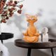 thumbnail image 3 of Césped paisaje meditando animal estatua frente patio trasero escultura adorable ornamento estante encimera decoración decoración naranja Scienceny HA009960-02, 3 of 6